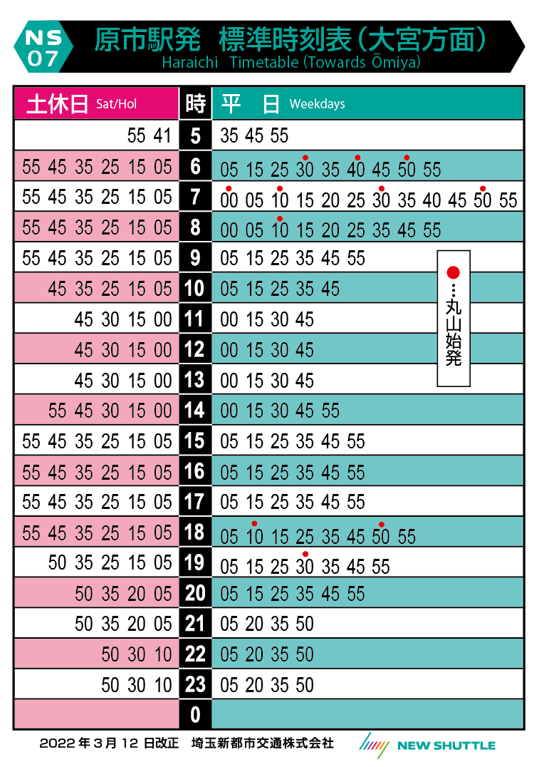 原市 時刻表 原市 駅情報・時刻表 埼玉新都市交通株式会社 ニューシャトル